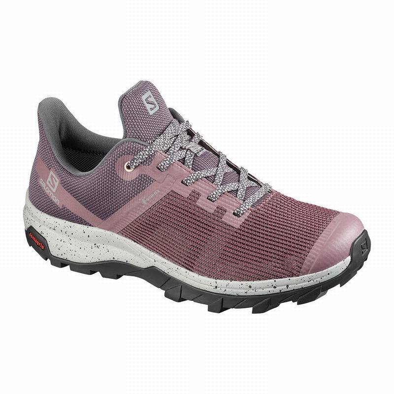 Salomon Singapore Womens Hiking Shoes - OUTLINE PRISM GORE-TEX Burgundy | 81503-YZUE